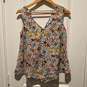 Floral V-Neck Women's Top